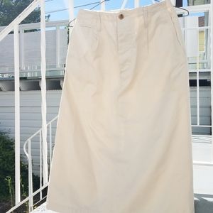 Cotton Silk Demin Midi Long Skirt